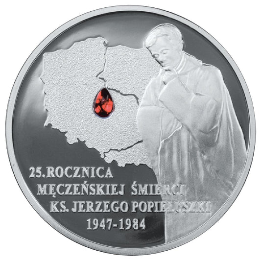 10 zł 25. rocznica męczeńskiej śmierci księdza Jerzego Popiełuszki