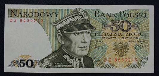 50 zł Karol ŚWIERCZEWSKI 1982 UNC