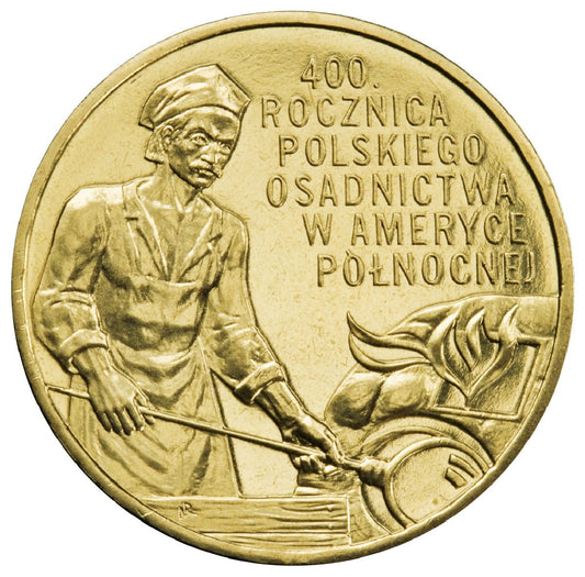 2 zł 400. rocznica polskiego osadnictwa w Ameryce Północnej