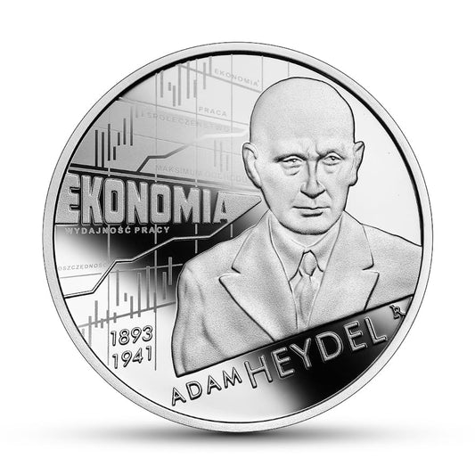 Moneta 10 zł Wielcy polscy ekonomiści – Adam Heydel