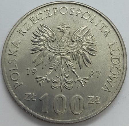 Moneta 100 zł Kazimierz Wielki 1987