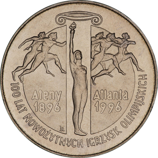 2 zł 100 lat nowożytnych Igrzysk Olimpijskich (1896 - 1996)
