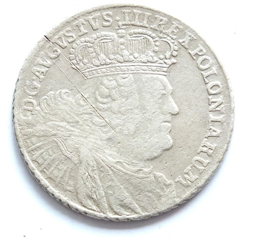8 groszy August III 1753 (bez EC) - rzadka